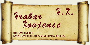 Hrabar Kovjenić vizit kartica